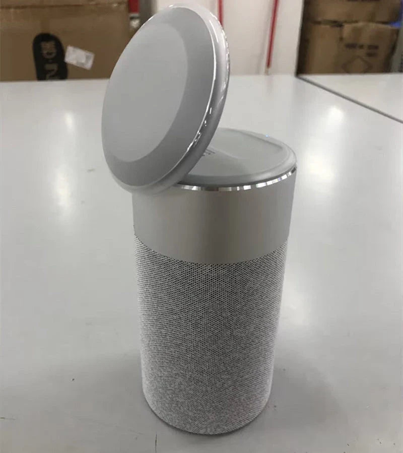 Versatile 3-in-1 wireless charging station with touch lamp and Bluetooth speaker for home and office use