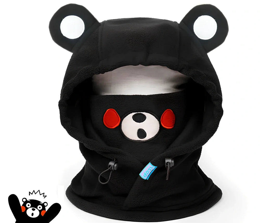 Brown Bear cartoon ski helmet head cover for winter sports protection with elastic band