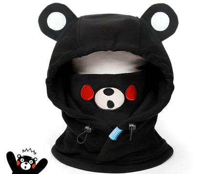 Brown Bear cartoon ski helmet head cover for winter sports protection with elastic band