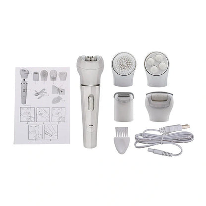 5-in-1 Portable Skin Care Electric Massager with Facial Brush and interchangeable heads