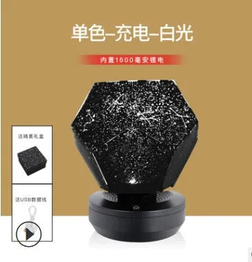 LED starry sky projector night lamp projecting constellation patterns on bedroom ceiling with remote control