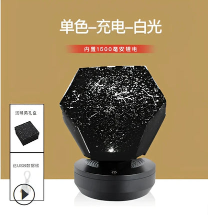 LED starry sky projector night light projecting constellations onto ceiling with remote control