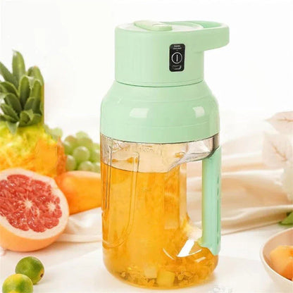 Portable Electric Juicer with Double-Handled Design, Large 50oz Capacity, and USB Charging for On-the-Go Convenience