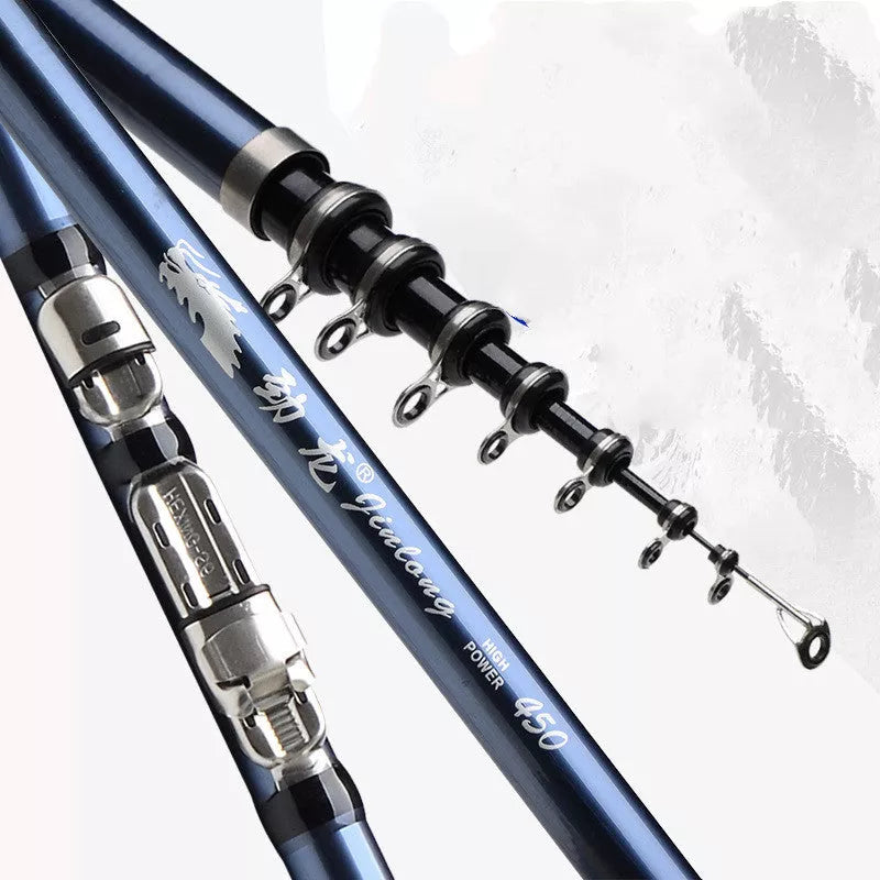 Full Carbon Rock Fishing Rod for sea and hand fishing in blue