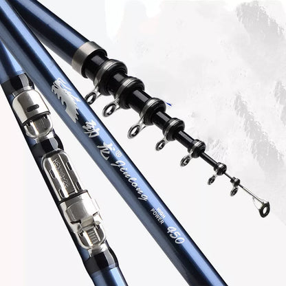 Full Carbon Rock Fishing Rod for sea and hand fishing in blue