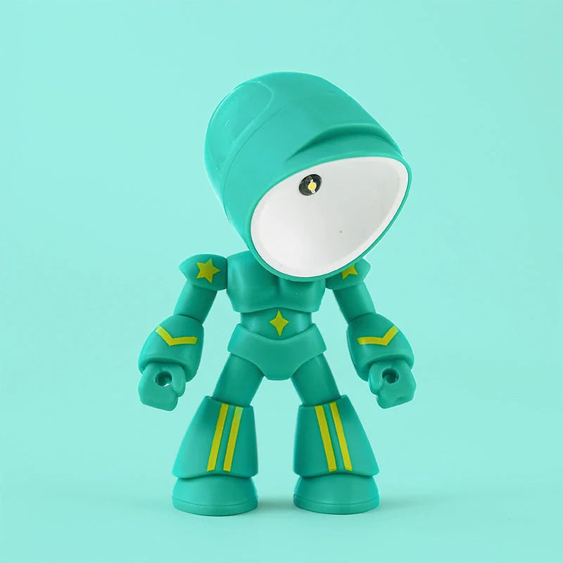 Mini LED Hero Robot Table Lamp with adjustable arms and 360° rotating head in various colors