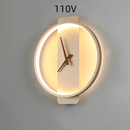 Nordic wall lamp with integrated clock measuring 300mm by 350mm in black square style