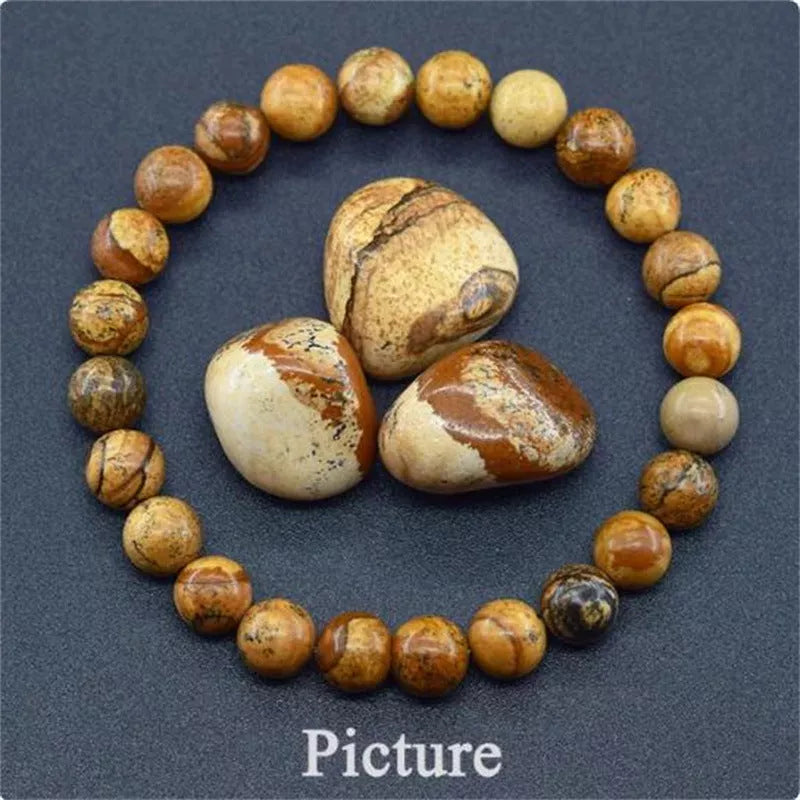 Handmade tiger eye stone elastic beaded bracelet for stress relief and yoga