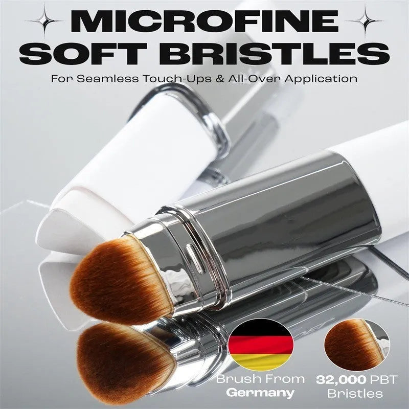 Makeup brush with removable brush head, Blanc Cover Cream Stick V foundation removable brush for cream stick application, light colour, 13g net weight, professional and general use beauty tool with replaceable head design for hygienic makeup application
