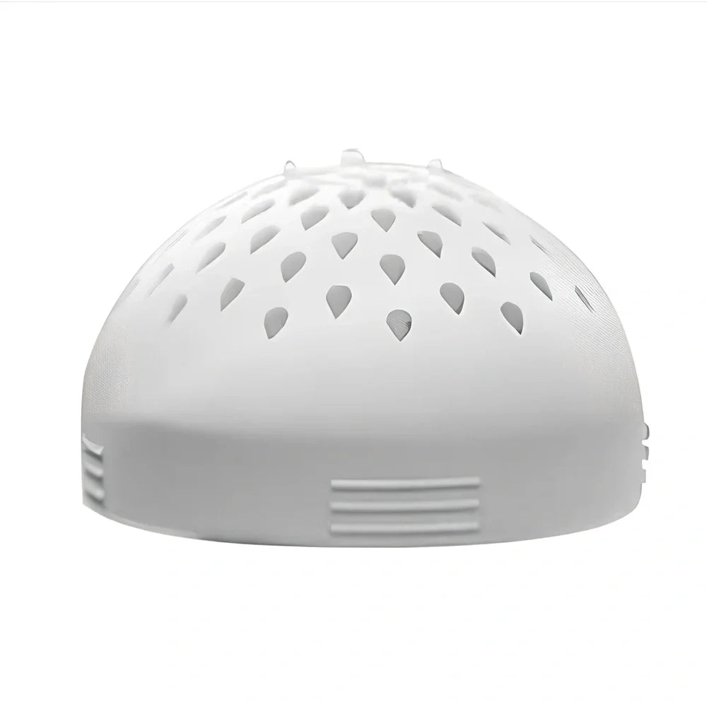 White food grade silicone mini funnel lid with 73mm diameter and integrated strainer function