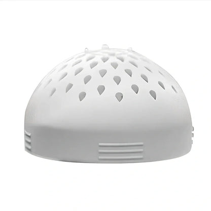 White food grade silicone mini funnel lid with 73mm diameter and integrated strainer function