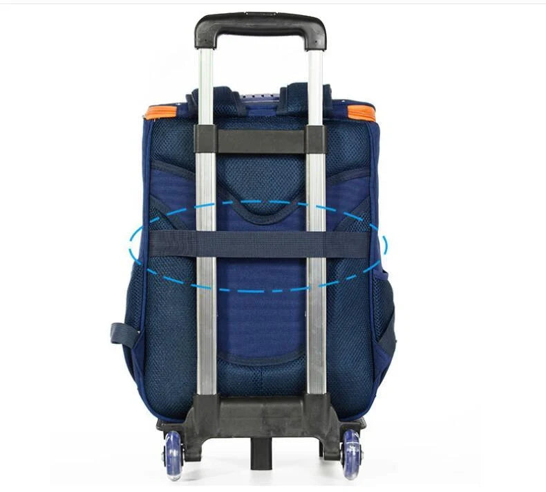 Blue-red spine protection backpack for elementary school boys measuring 41x30x13.5cm