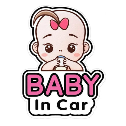 Baby On Board reflective car sticker B033 with PET material in multiple baby-themed designs