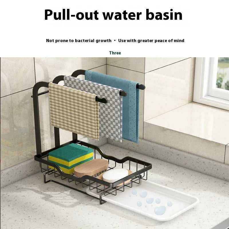 White foldable plastic kitchen storage rack for drying cloths, shown in new Chinese style.