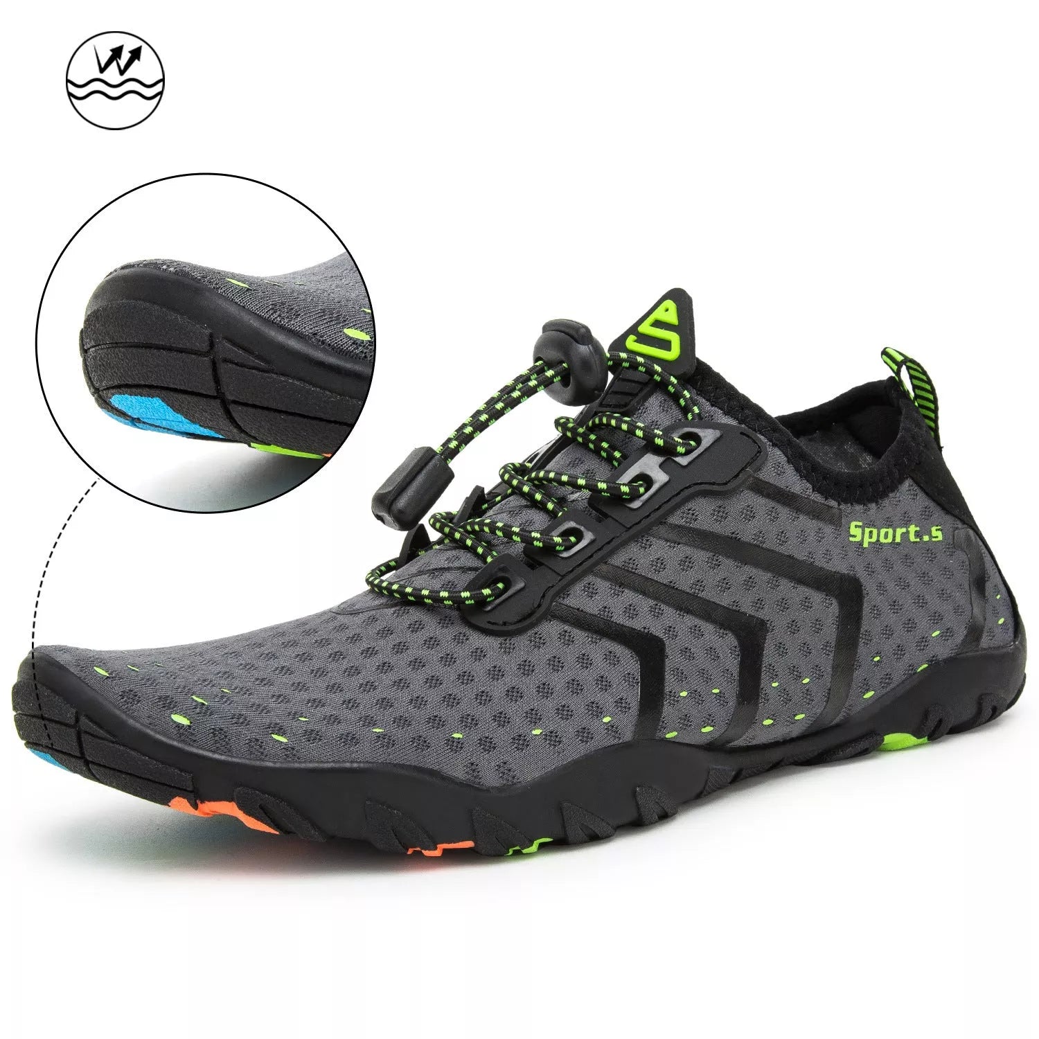 Lightweight beach wading shoes for men in various colors, waterproof and portable