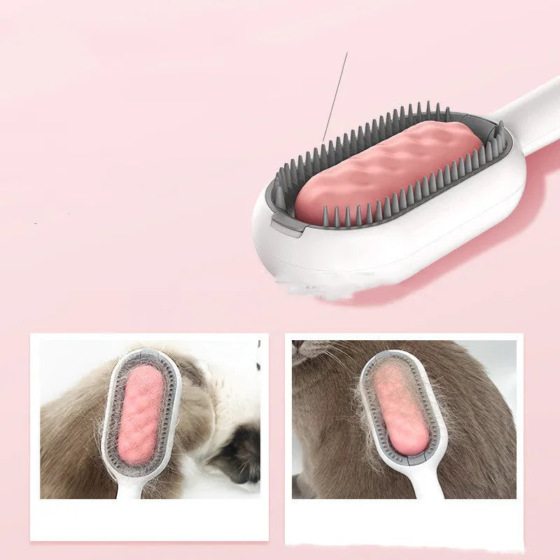 Green plastic pet hair removal comb with disposable wipes for cats and dogs