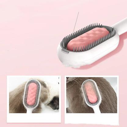 Green plastic pet hair removal comb with disposable wipes for cats and dogs