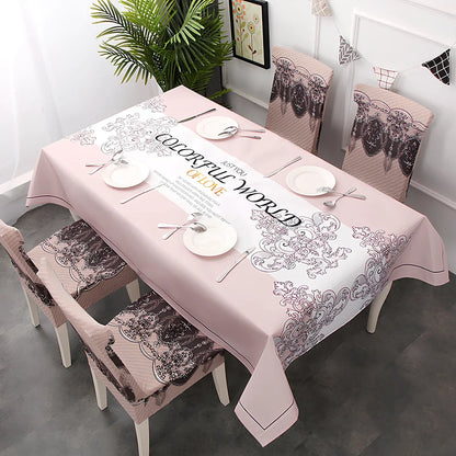 European tablecloth with Nordic pattern in 90% polyester linen blend measuring 120x160cm