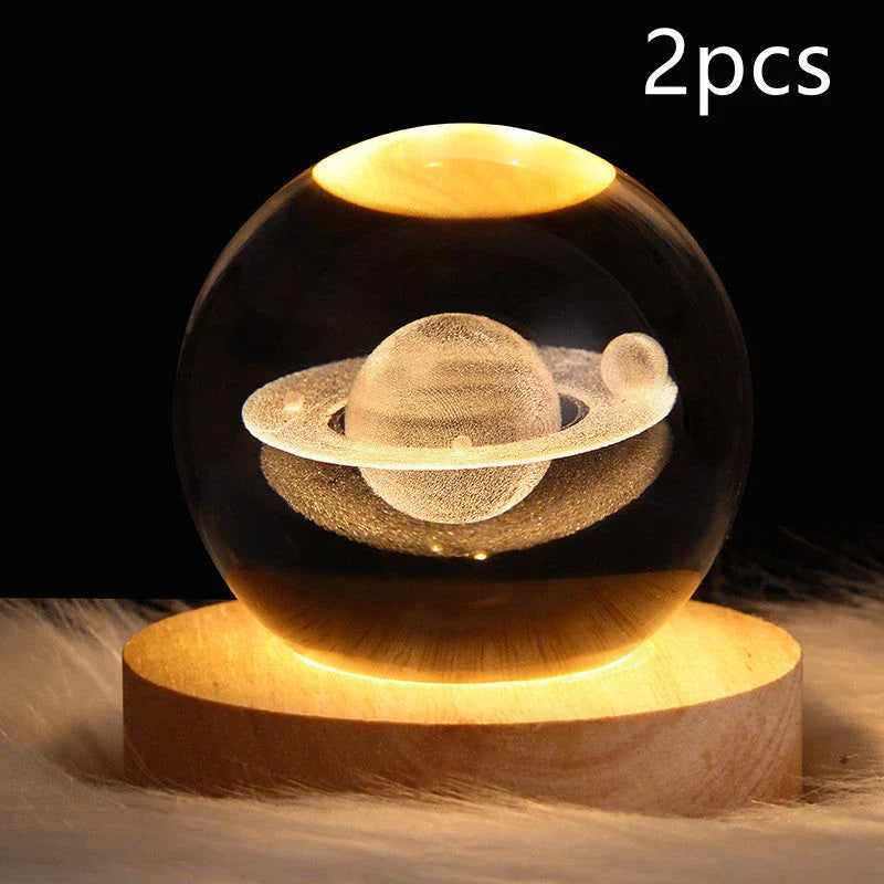 A mesmerizing galaxy-inspired crystal ball lamp with a warm, soothing LED glow.