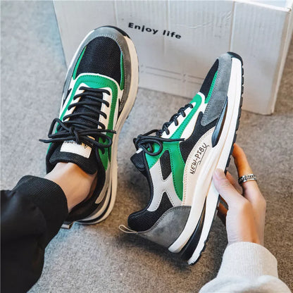 Men's Fleece Sports Casual Cotton Shoes in apricot, green, and beige