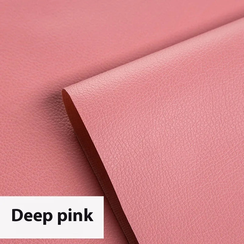 Self-adhesive leather repair patch 50cm x 138cm 0.5mm PVC in black for sofa and car seat