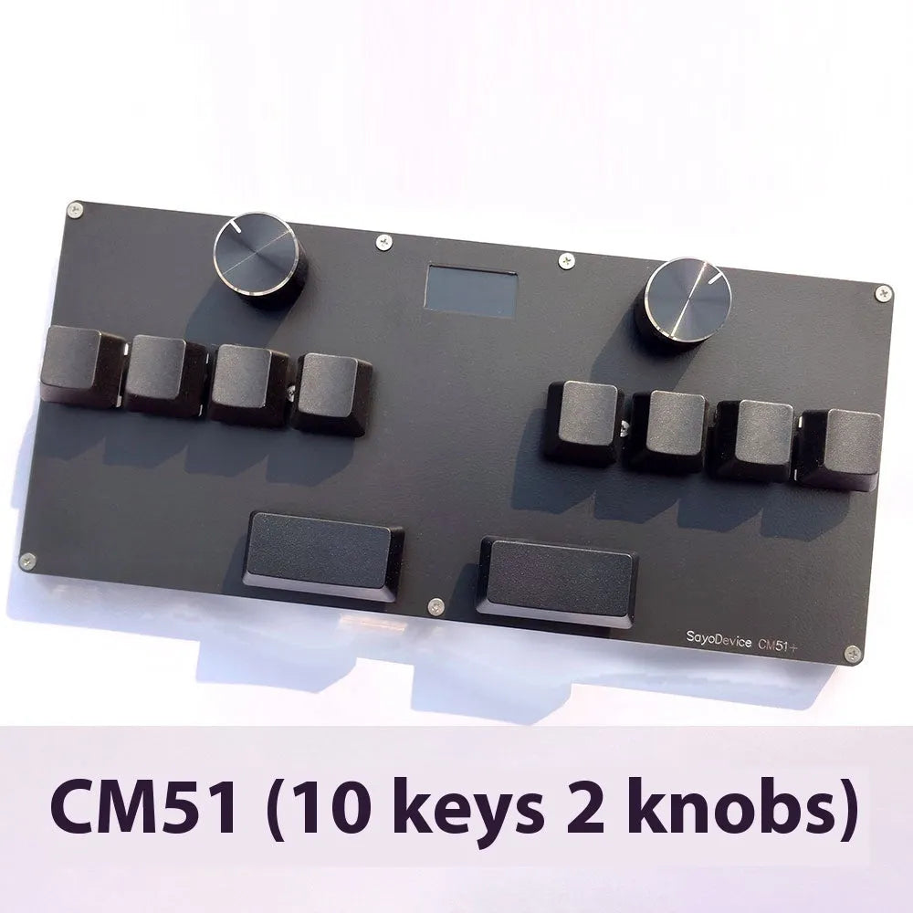 Magnetic axis numeric game keypad with programmable knob and colour screen on desk