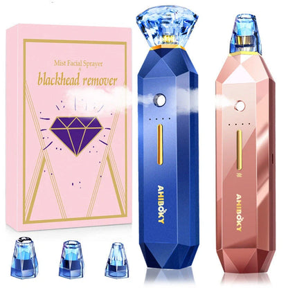 2-in-1 Blackhead Remover Vacuum Pore Cleaner with oxygen injection moisturizing in pink and sapphire blue