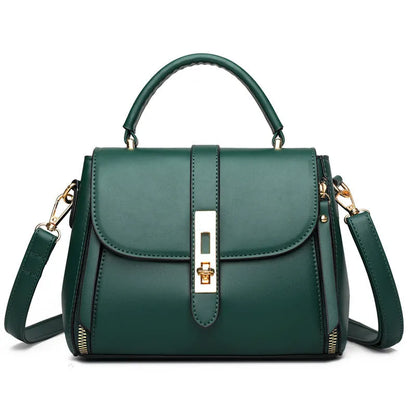 Women's soft black PU leather vertical messenger bag with adjustable strap, showing interior polyester lining.