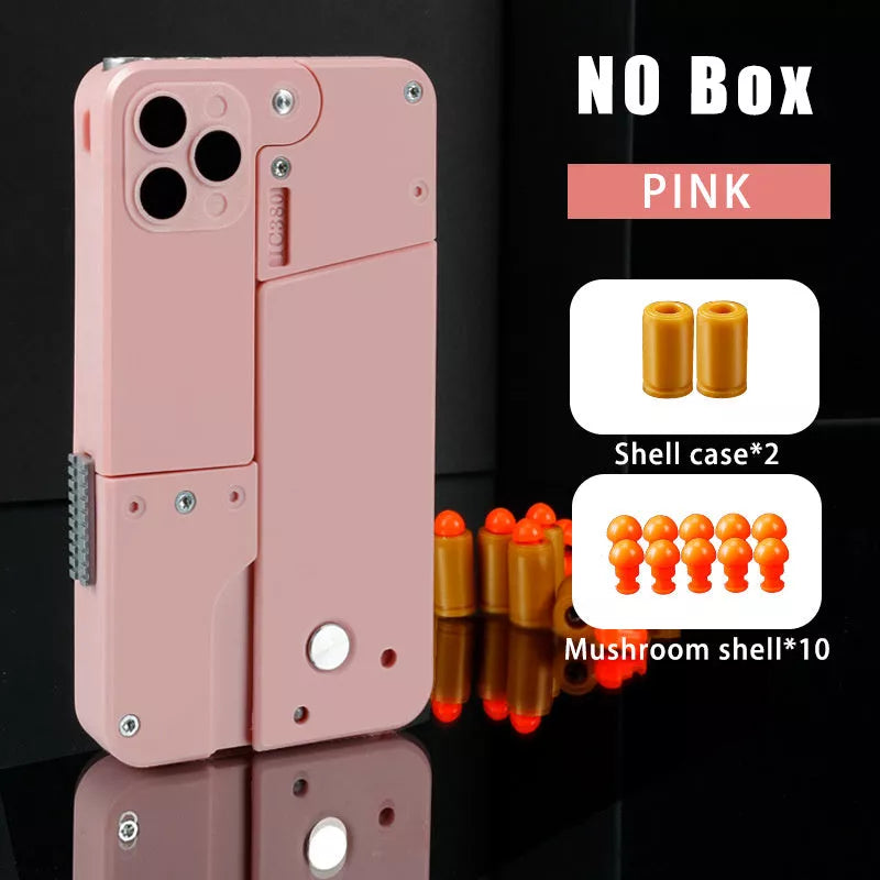 Folding pistol soft bullet toy gun designed like a mobile phone for safe kids play