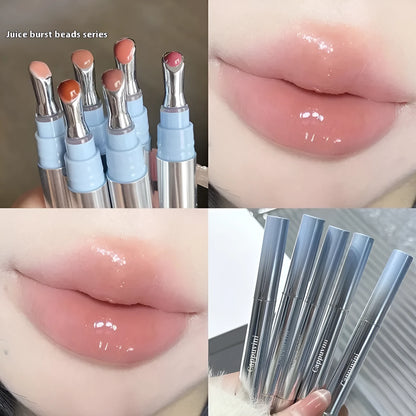 Mirror Water Light Lip Gloss in translucent shades, 12.9cm length, improves skin colour