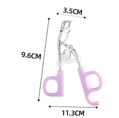 Pink eyelash curler with A4 chrome scissors handle design and carbon steel construction