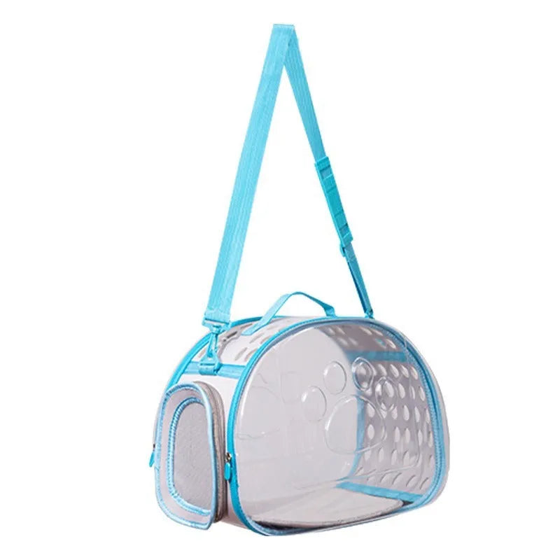 Transparent EVA hard-shell cat backpack carrier in large 42cm size for pets up to 9kg