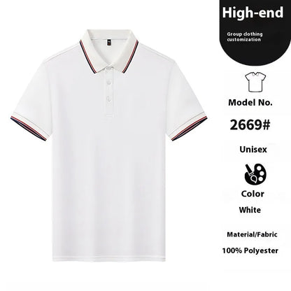 Man modelling a thin, short-sleeved nylon polo shirt in a straight cut, available in multiple colours.