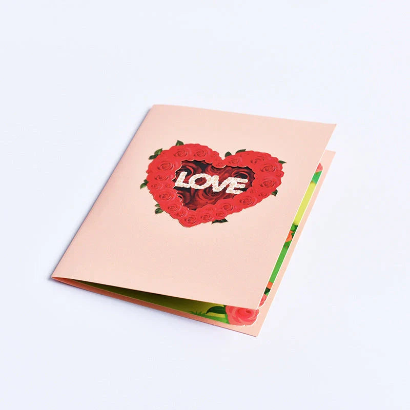 Personalized 3D pop-up greeting cards featuring stunning floral designs and intricate 3D elements