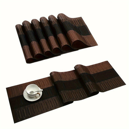 PVC kitchen sink mat with non-slip backing in gradient bamboo pattern, 30x180cm size