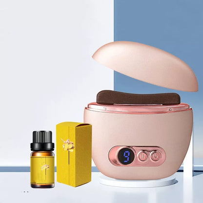 Smart Meridian Brush Face Shaving Beauty Massager in ivory white, pink, or dark green with constant temperature heat