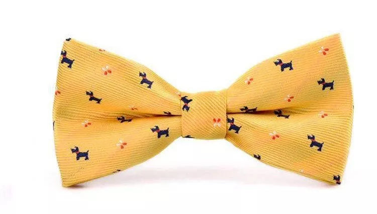 Men's British formal wedding bow tie in light blue stripes, made from durable polyester yarn.