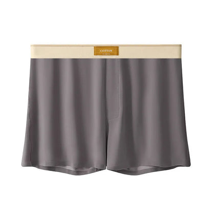 Men's loose-fit Ice Silk nylon underwear in a three-pack, showing colour options like black, green, and grey.