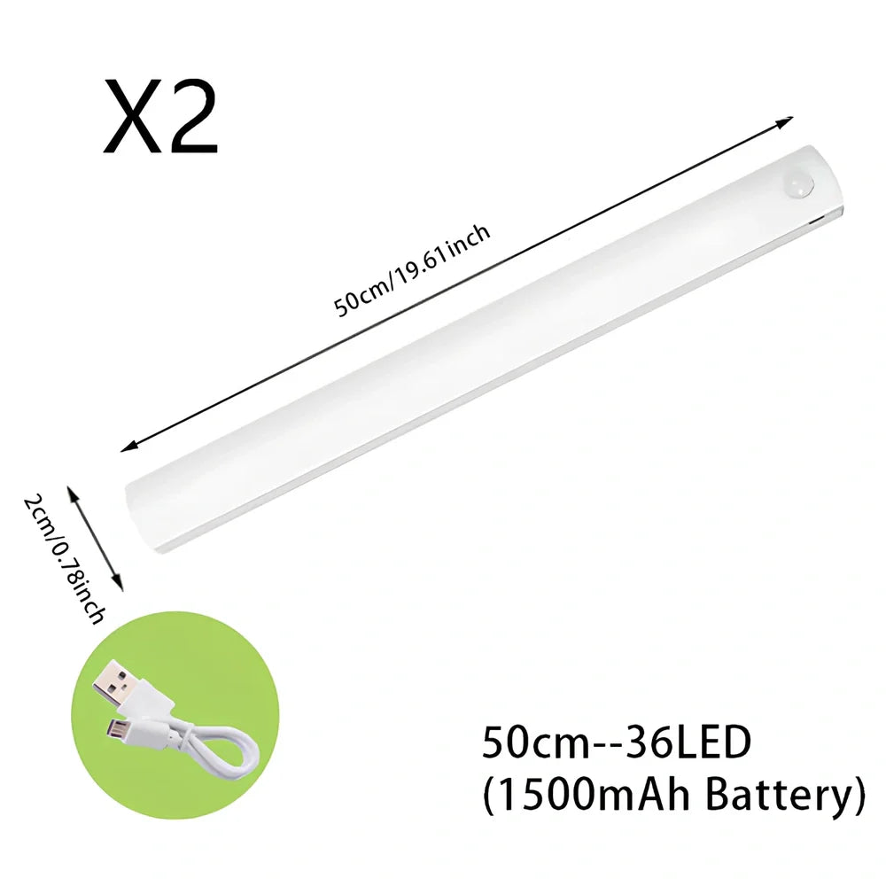 Stainless steel wireless LED motion sensor night light with magnetic wall mounting