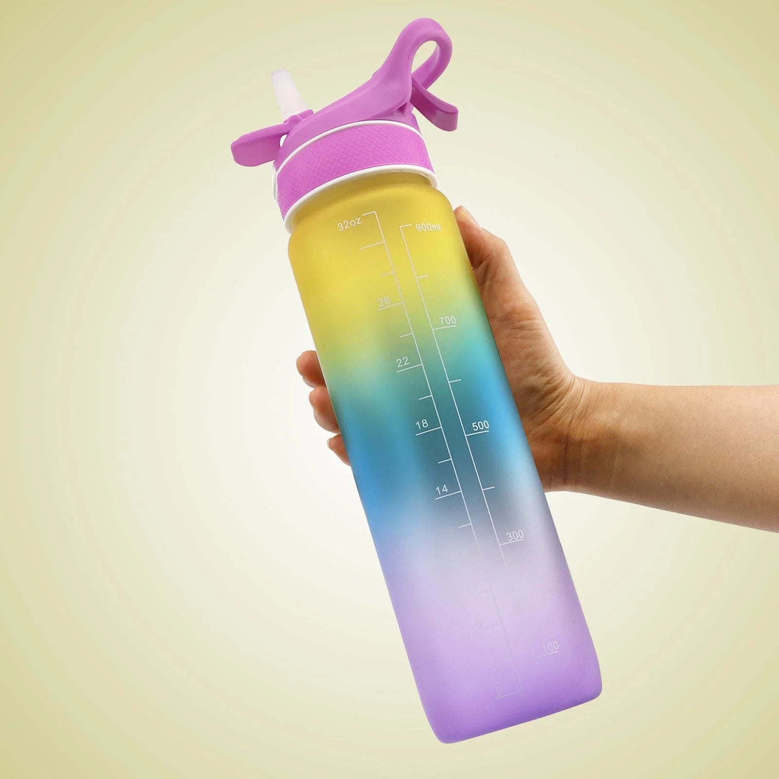 Innovative sports water bottle with one-touch opening, anti-choking straw, and time-marking feature for convenient hydration