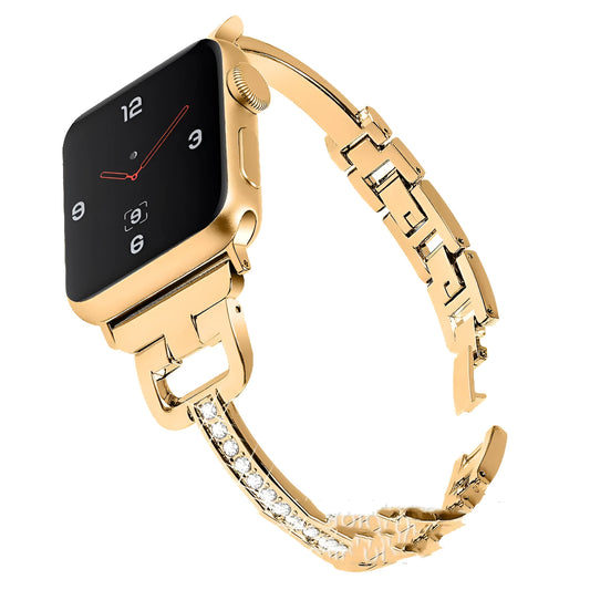 D-shaped metal diamond-pattern strap for Apple Watch in multiple colour options.