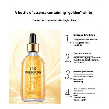 24K facial essence bottle with hyaluronic acid, ginseng and nicotinamide for neutral and combination skin