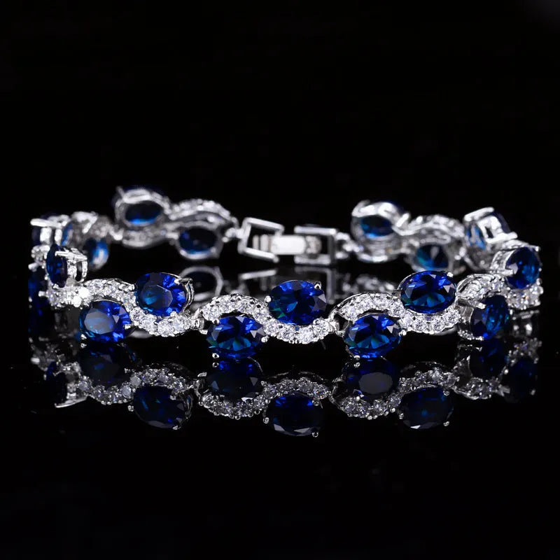 Copper-plated 18K gold electroplated zircon bracelet with micro inlay craftsmanship