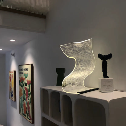 USB-powered bedside lamp with three-colour light adjustment in Nordic design