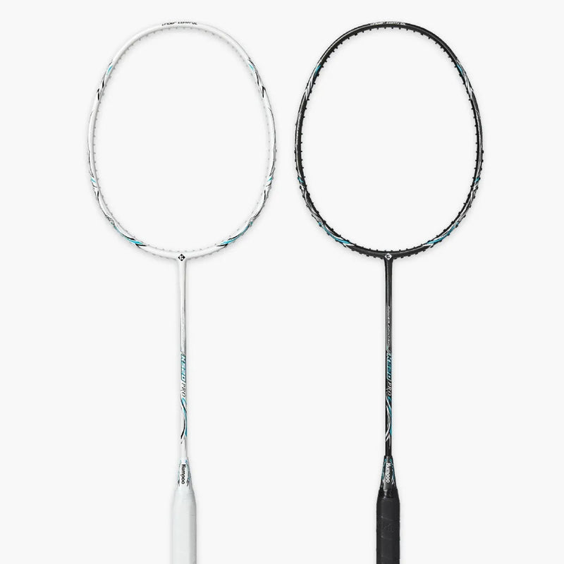 Badminton racket made from all carbon fibre construction with versatile performance and ultra-light weight, featuring a 675mm length, 76 string holes, G5 handle size, and available in black, pink, or white colour with optional line patterns
