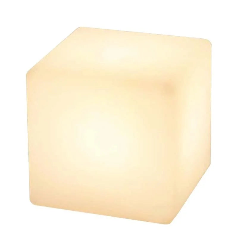 LED stool square cube light with modern design, IP65 waterproof rating, and options for rechargeable or solar power in various sizes