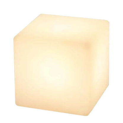 LED stool square cube light with modern design, IP65 waterproof rating, and options for rechargeable or solar power in various sizes