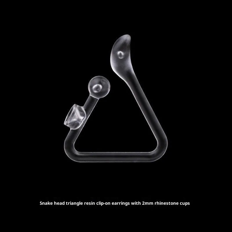 Transparent U-shaped plastic resin ear clip converter for stud earrings, unisex, single piece