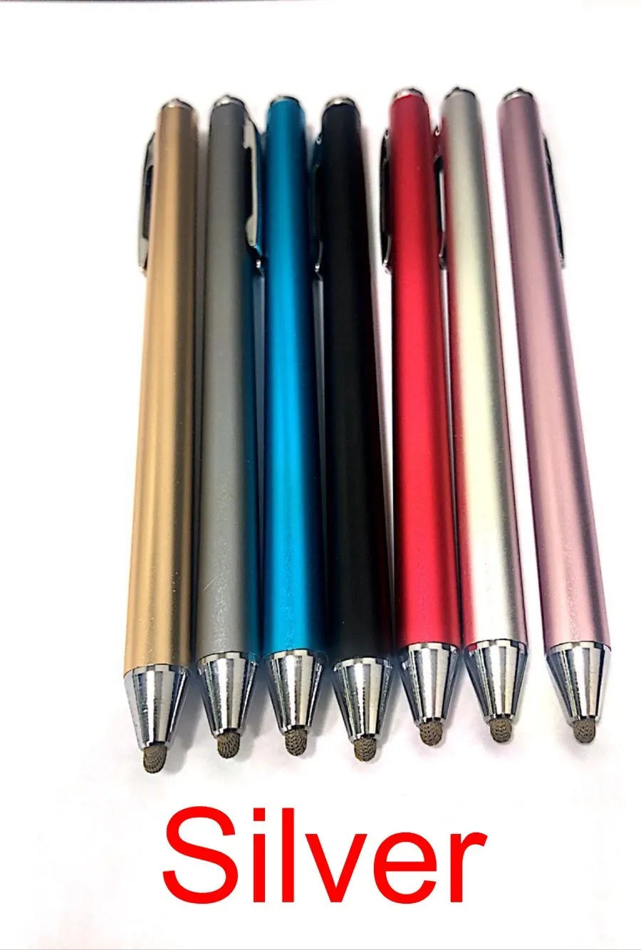 Metal stylus with fine tip for touch screen painting in seven colours including sky blue and gold