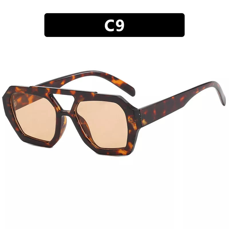 Big frame leopard print sunglasses with UV400 protection in multiple colors